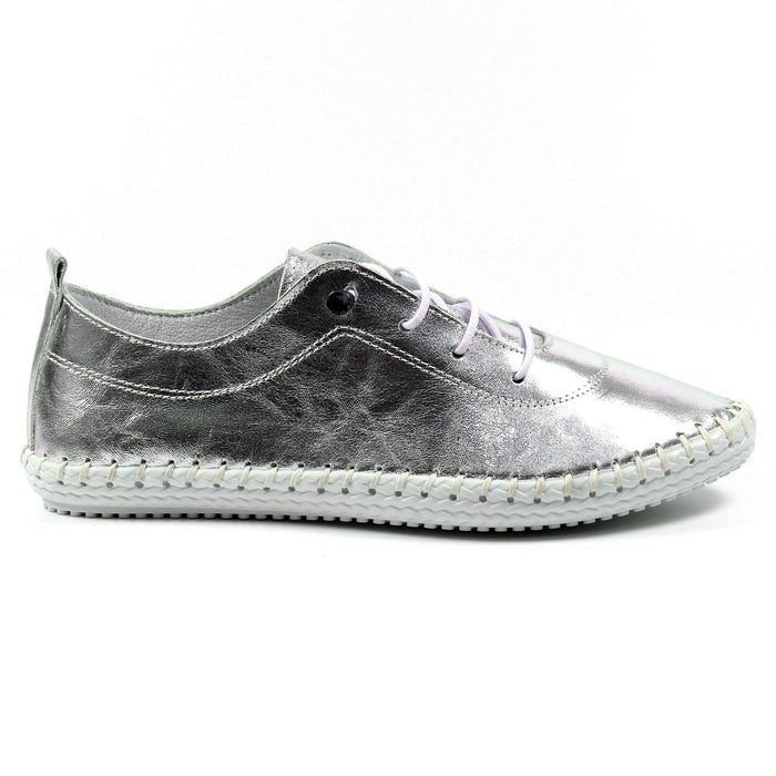St. Ives Metallic Silver Plimsoll