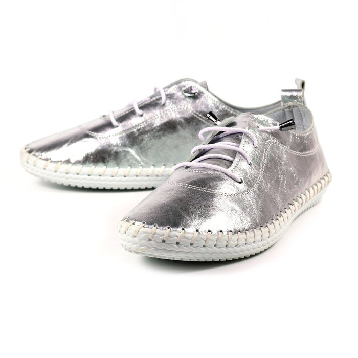 St. Ives Metallic Silver Plimsoll