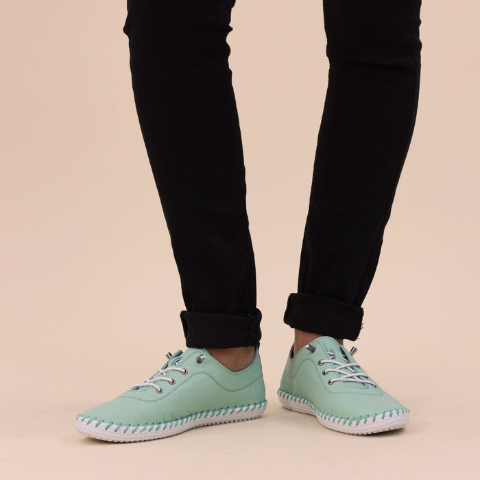 St. Ives Mint Leather Plimsoll