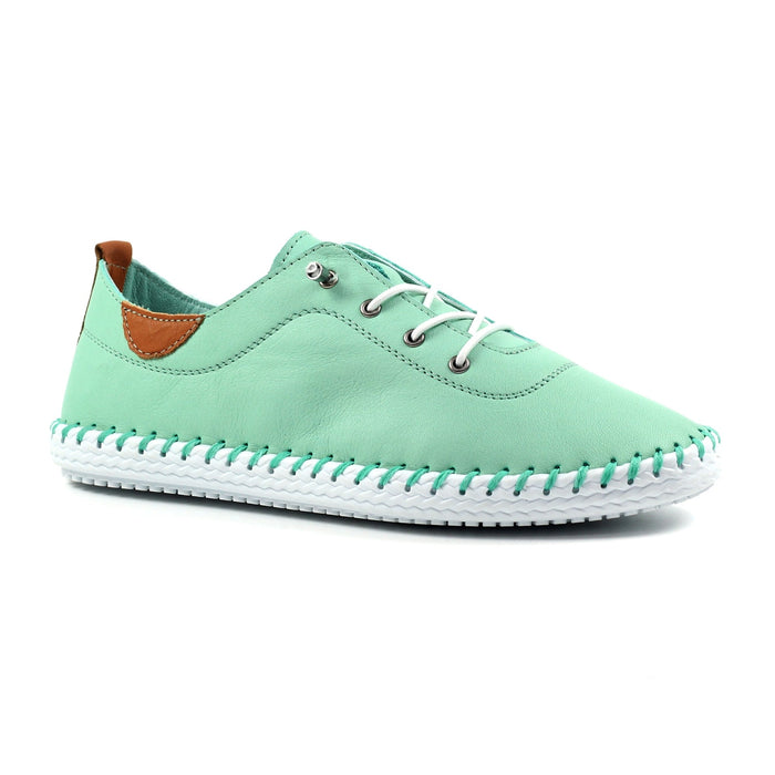 St. Ives Mint Leather Plimsoll