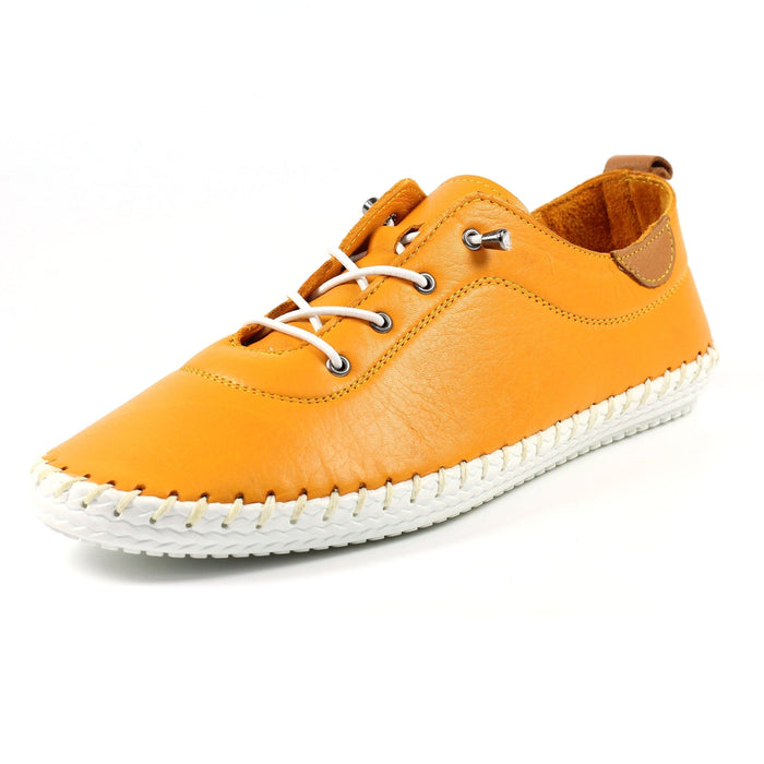 St. Ives Mustard Leather Plimsoll