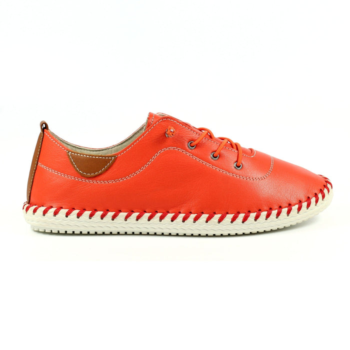 St. Ives Orange Leather Plimsoll