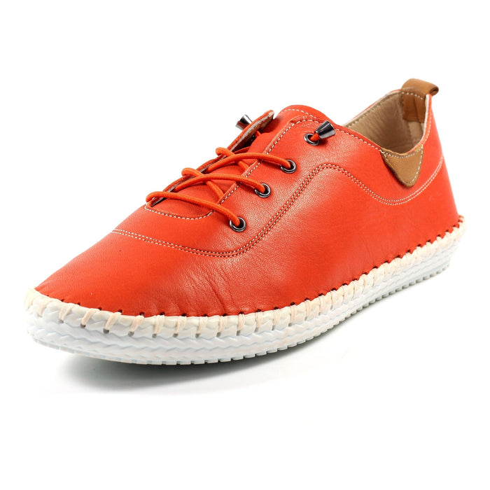 St. Ives Orange Leather Plimsoll