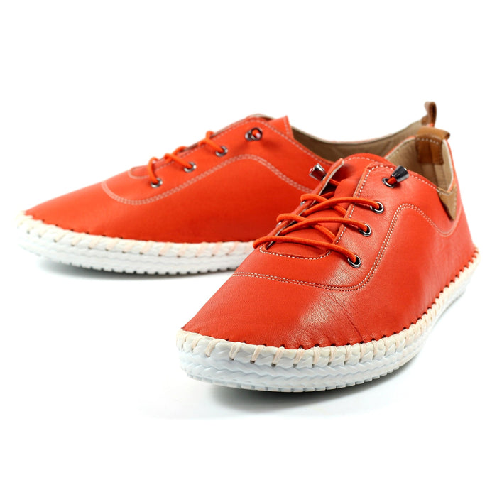 St. Ives Orange Leather Plimsoll