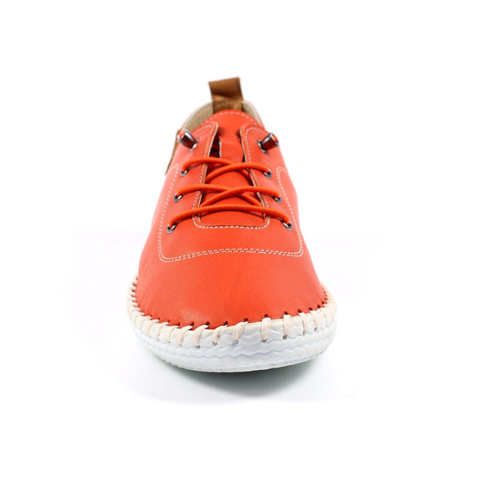 St. Ives Orange Leather Plimsoll