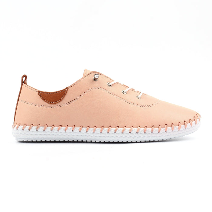 St. Ives Pale Pink Leather Plimsoll