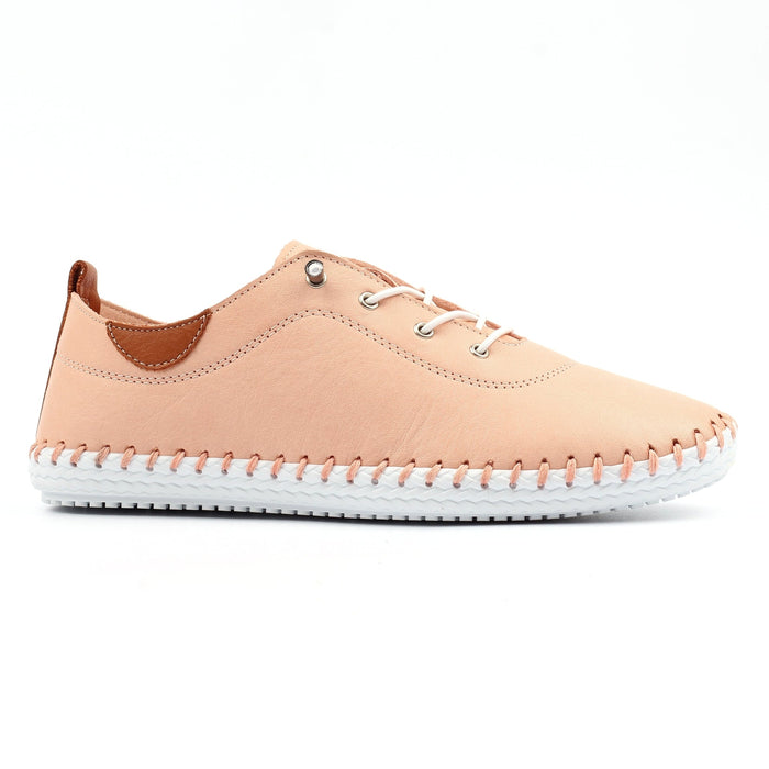 St. Ives Pale Pink Leather Plimsoll