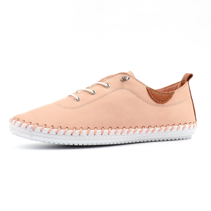 St. Ives Pale Pink Leather Plimsoll