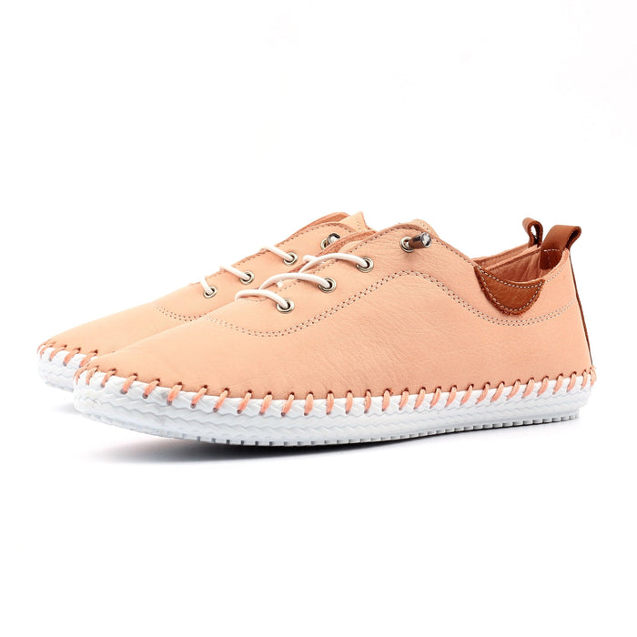 St. Ives Pale Pink Leather Plimsoll