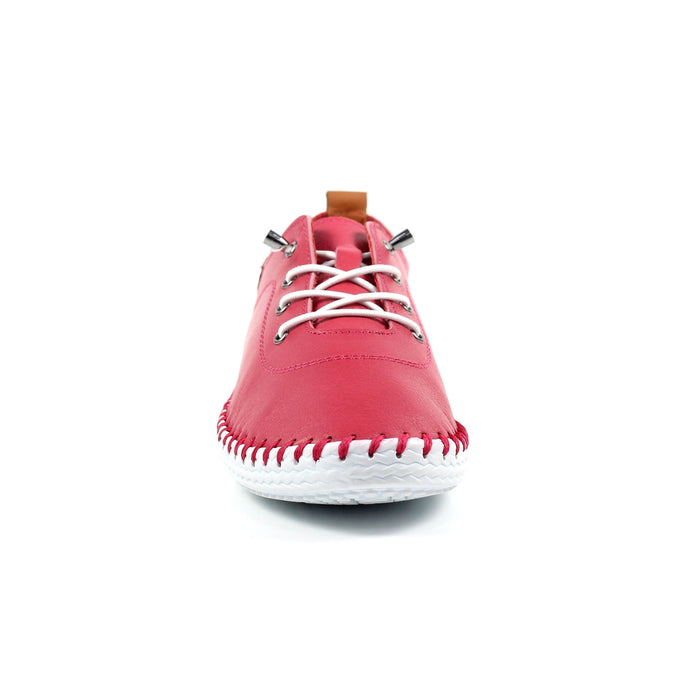 St. Ives Raspberry Leather Plimsoll