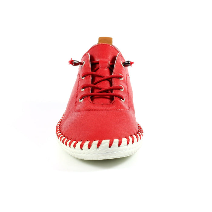St. Ives Red Leather Plimsoll