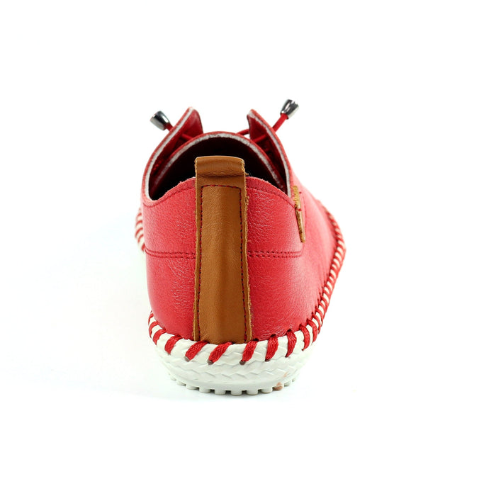 St. Ives Red Leather Plimsoll