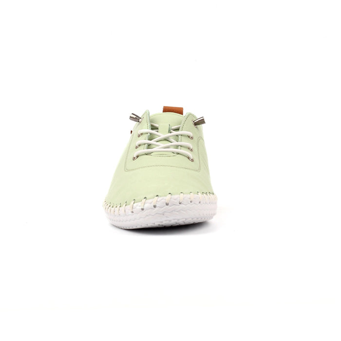 St Ives Soft Sage Leather Plimsoll