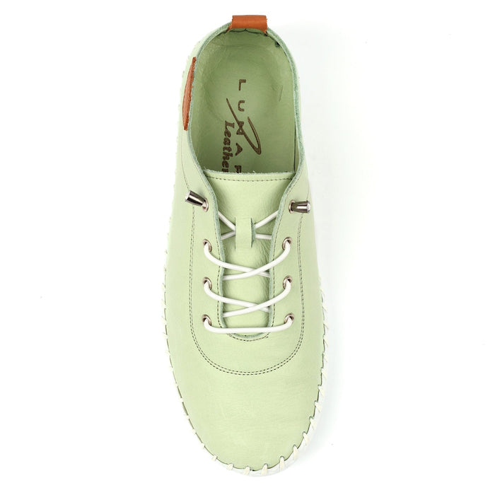 St Ives Soft Sage Leather Plimsoll