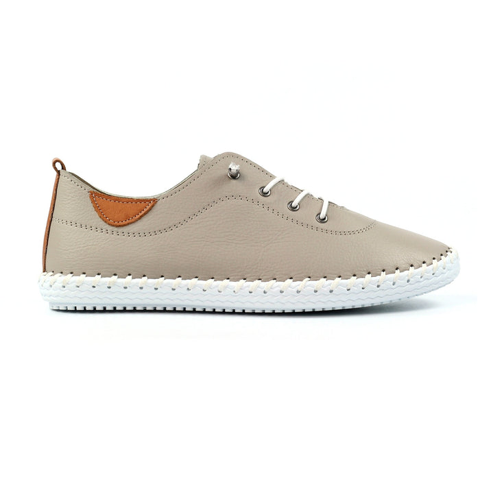 St. Ives Stone Leather Plimsoll