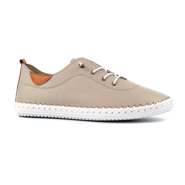 St. Ives Stone Leather Plimsoll
