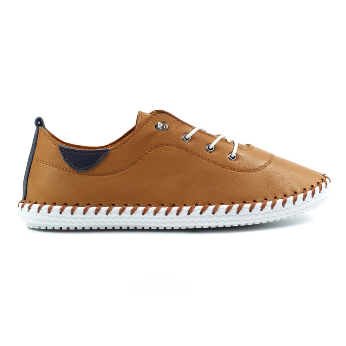 St. Ives Tan Leather Plimsoll