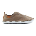 St. Ives Taupe Leather Plimsoll