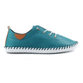 St. Ives Teal Leather Plimsoll