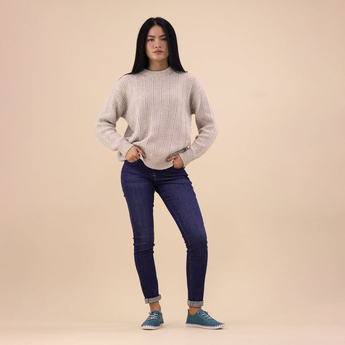 St. Ives Teal Leather Plimsoll