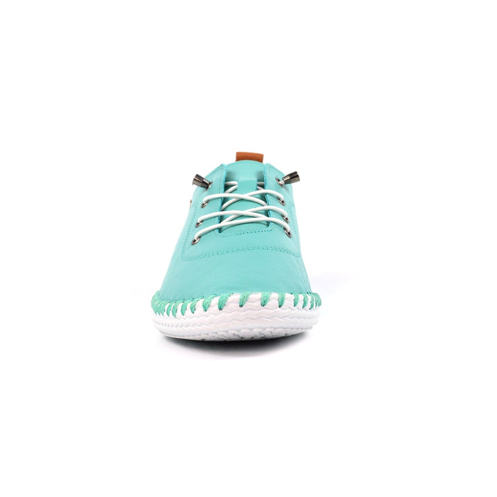 St. Ives Turquoise Leather Plimsoll