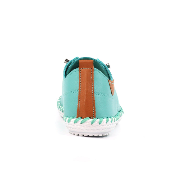 St. Ives Turquoise Leather Plimsoll