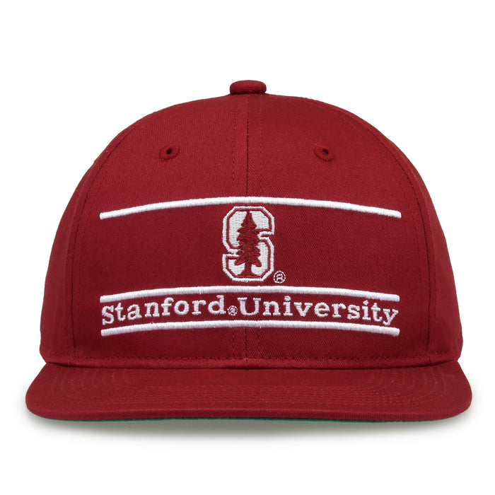 Stanford Retro Bar snapback hat in cardinal red, front view