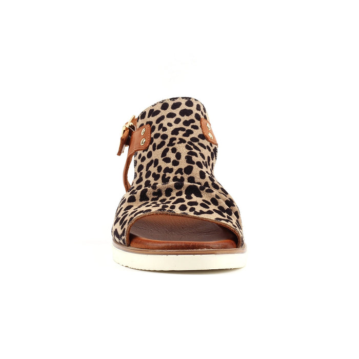 Steffi Ocelot Leather Wedge Sandal