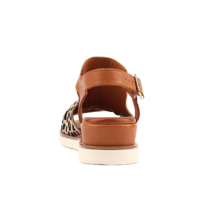 Steffi Ocelot Leather Wedge Sandal