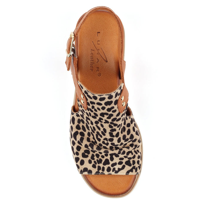 Steffi Ocelot Leather Wedge Sandal