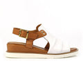 Steffi White Leather Wedge Sandal