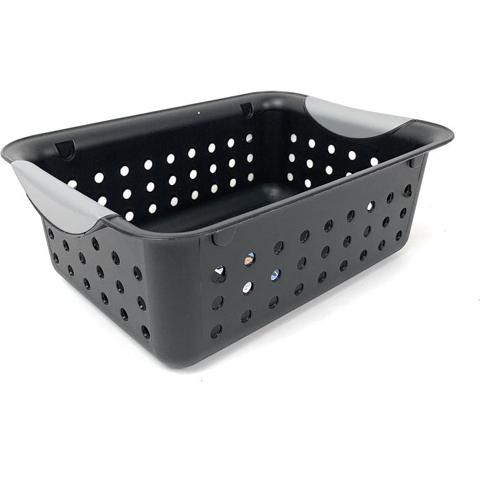 Sterilite 1622 Sterilite 16229012 Small Ultra Basket, Black Basket With Titanium Inserts, 12-Pack, 12-Pack, Black