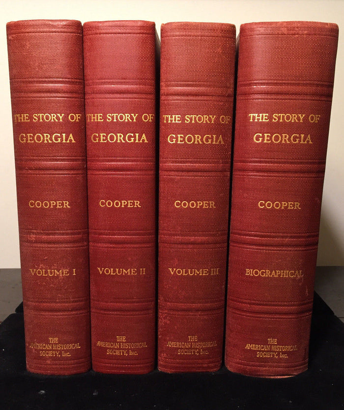 STORY OF GEORGIA, Walter Cooper, 1st/1st 1938 4-Volume Set, Illustrated RARE