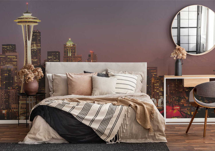 Striking Panorama of Seattle Skyline Wall Mural-Wall Mural-Eazywallz