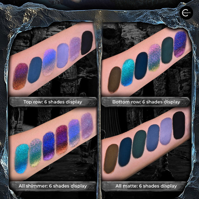 Sugarock Imprint Series 12-Color Eyeshadow Palette-#Dark Dust swatch
