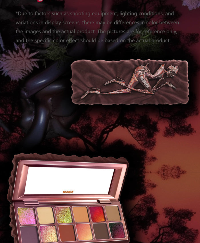 SUGAROCK Limited Edition 12-Color Eyeshadow Palette - Anti-Plagiarism detail