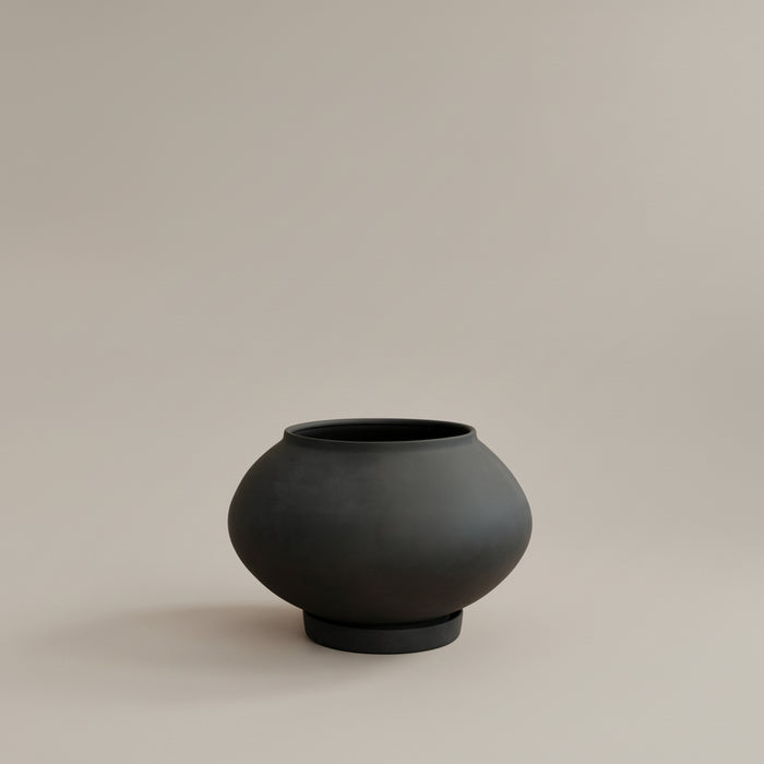 101 Copenhagen - Sunao Plant Pot Fat, Medio - Black - Plant Pot