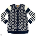 Sweater Cardigan Designer By Tory Burch In Blue & White, Size: M