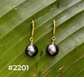 TAHITIAN PEARL GOLD DANGLES (9-10mm)