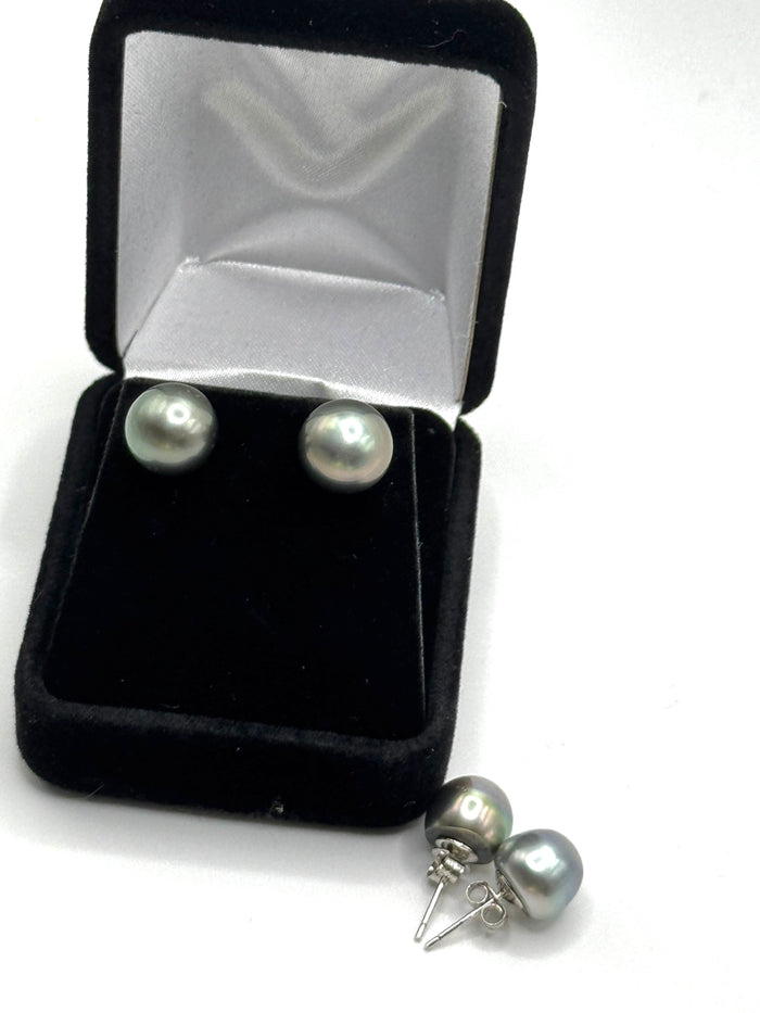TAHITIAN PEARL STUDS (10-11mm)