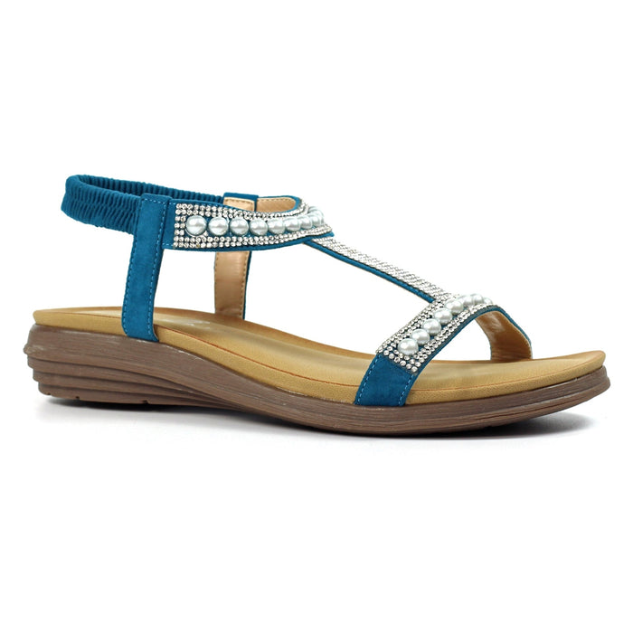 Tancy Teal Pearl Sandal
