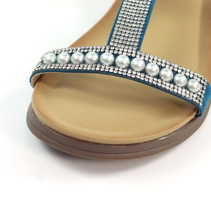 Tancy Teal Pearl Sandal