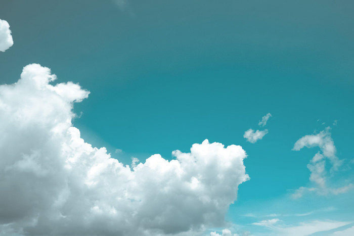 Teal Sky & Clouds Wall Mural-Wall Mural-Eazywallz
