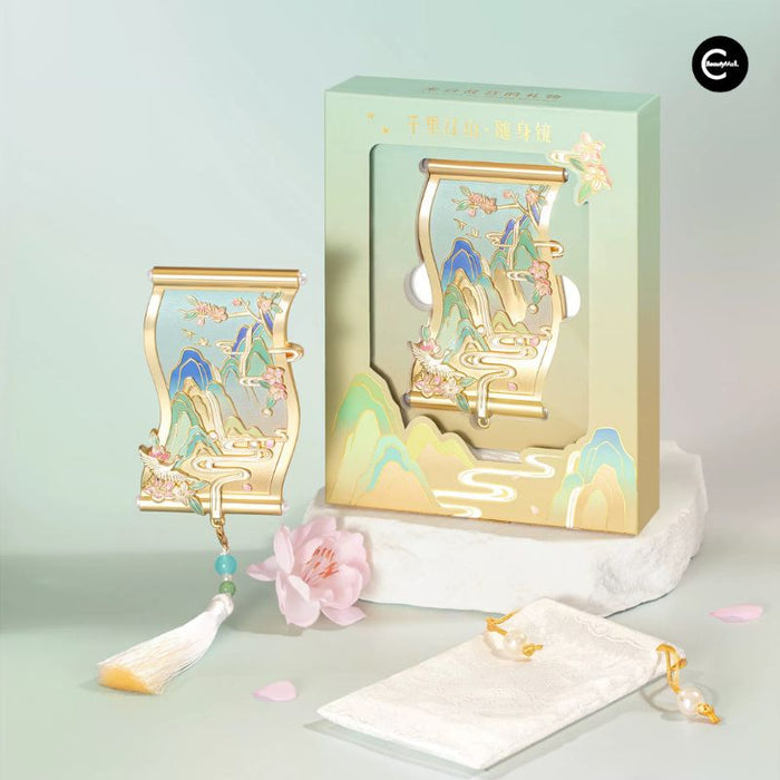 The Palace Museum A Thousand Miles of Rivers and Mountains Compact Mirror