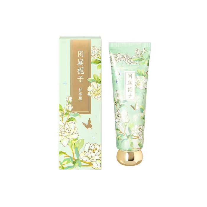 The Palace Museum Gardenia in the Courtyard hand cream tube and box