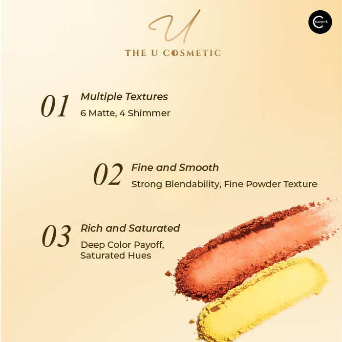 The U Cosmetic 10-Color Eyeshadow Palette – #Dusk Sands detail