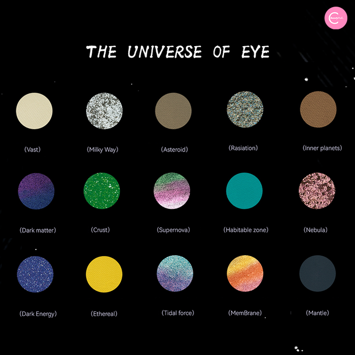 The U Cosmetic"Cosmic Eye" 15-Color Eyeshadow Palette detail