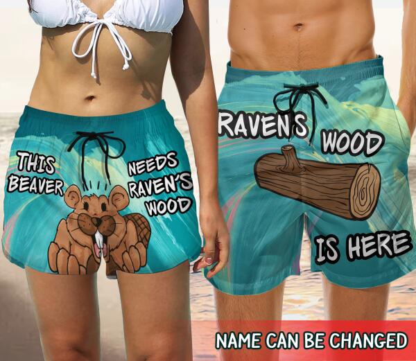 This Beaver Need To Wood - Blue Beach Personalized Short