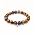 Tiger Eye Bracelet | Sterling Silver Heart Charm