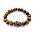 Tiger Eye Crystal Bracelet | Faceted + Tiger Eye Center Stone